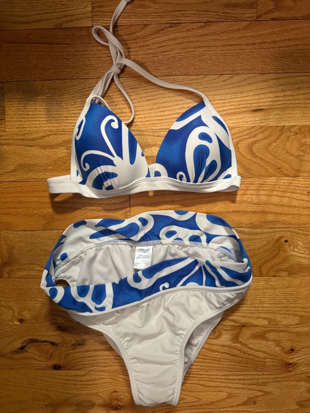 VENUS Blue and White Swirl Two-Piece Bikini